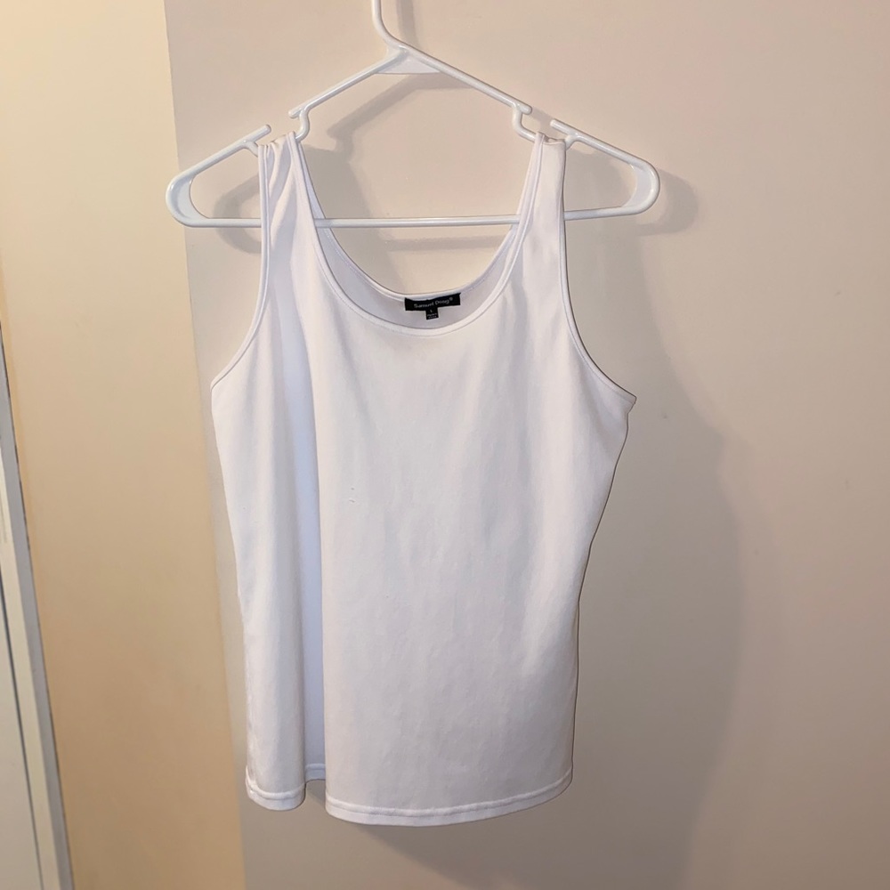 Dressy white tank top from Samuel Dong